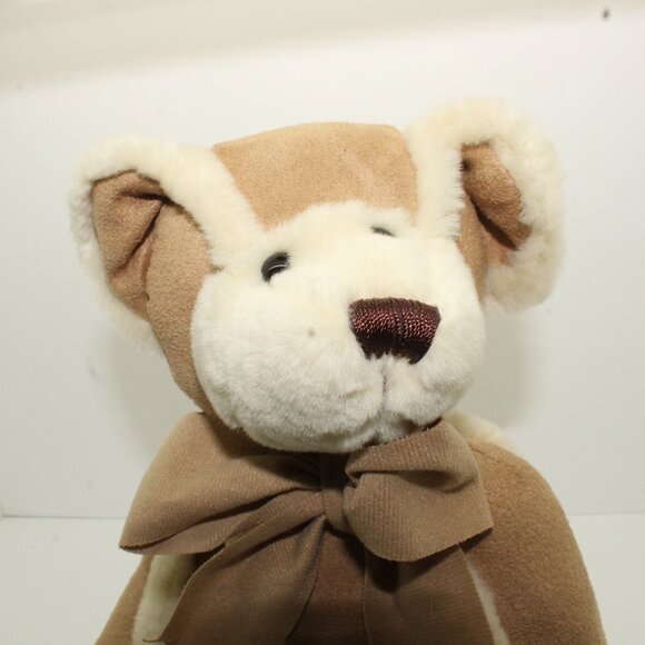 Bath & Body Works Plush HI I'M GINGERBREAD Teddy Bear 9" Two Tone Sherpa Suede - Picture 2 of 10